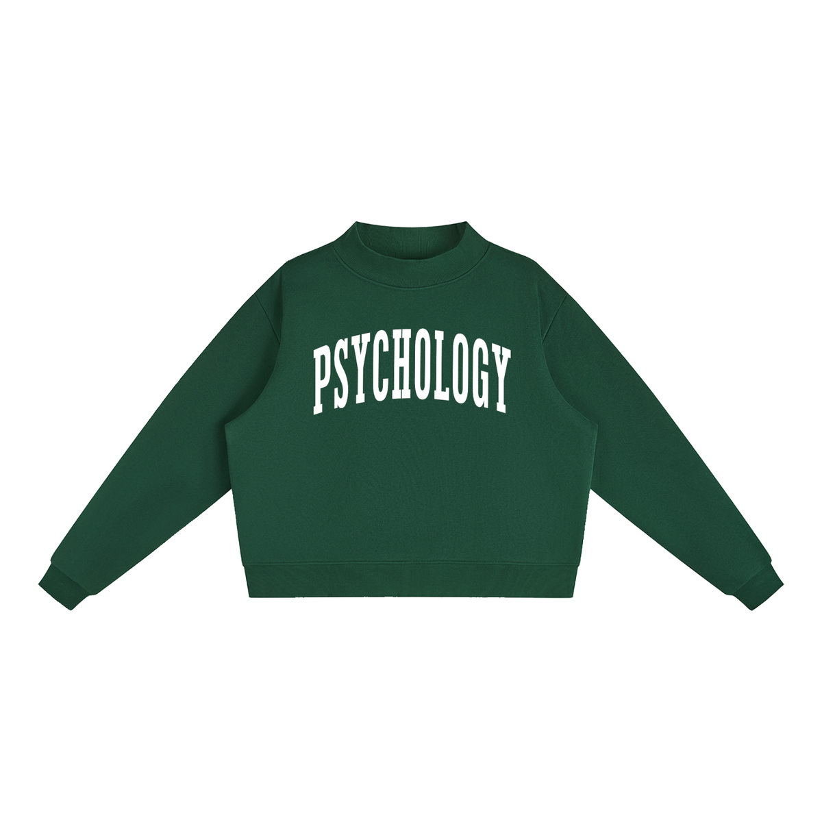 Psychology Varsity Mockneck in Forest Green