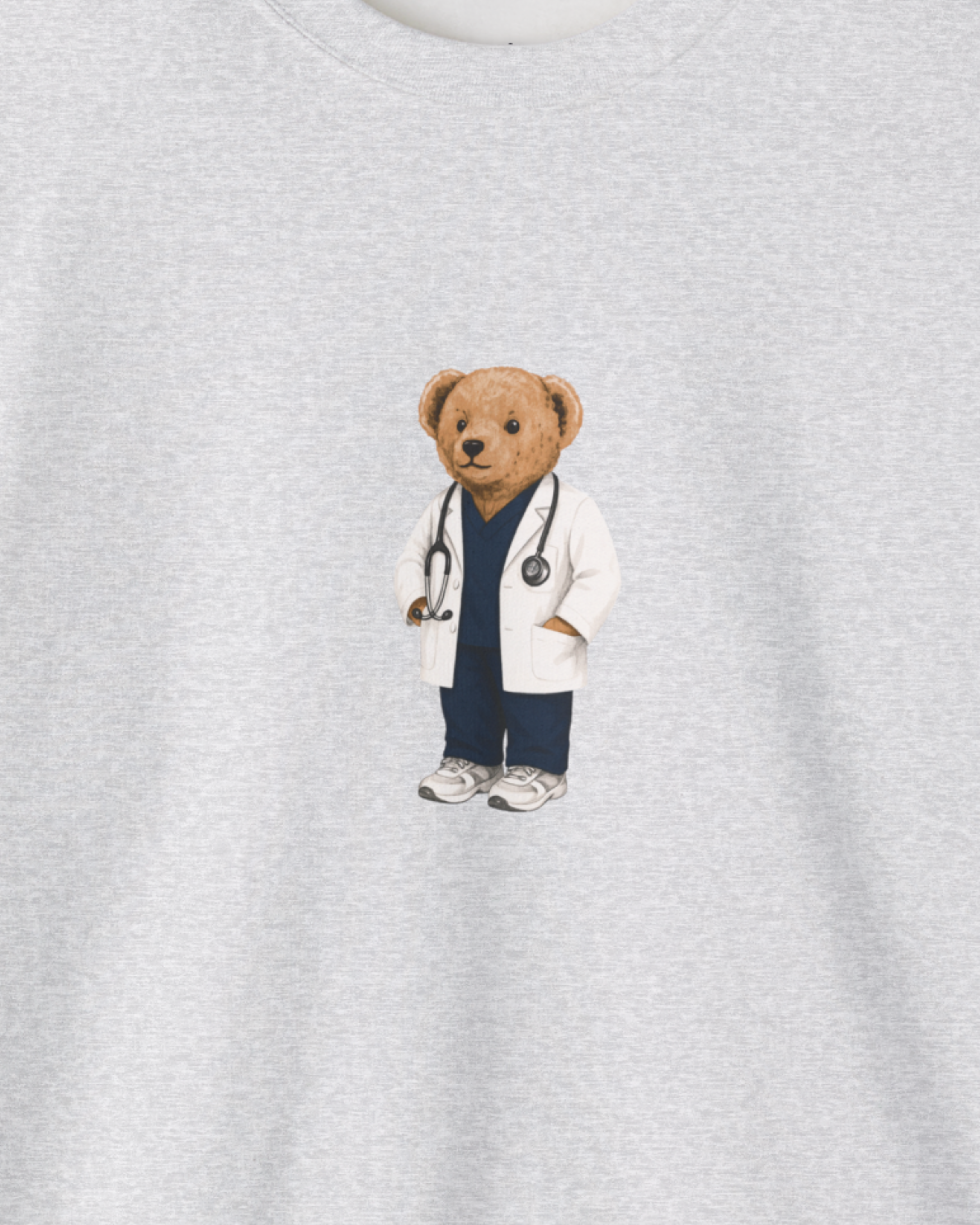 General Medicine Bear Sweatshirt - White Coat + Stethoscope