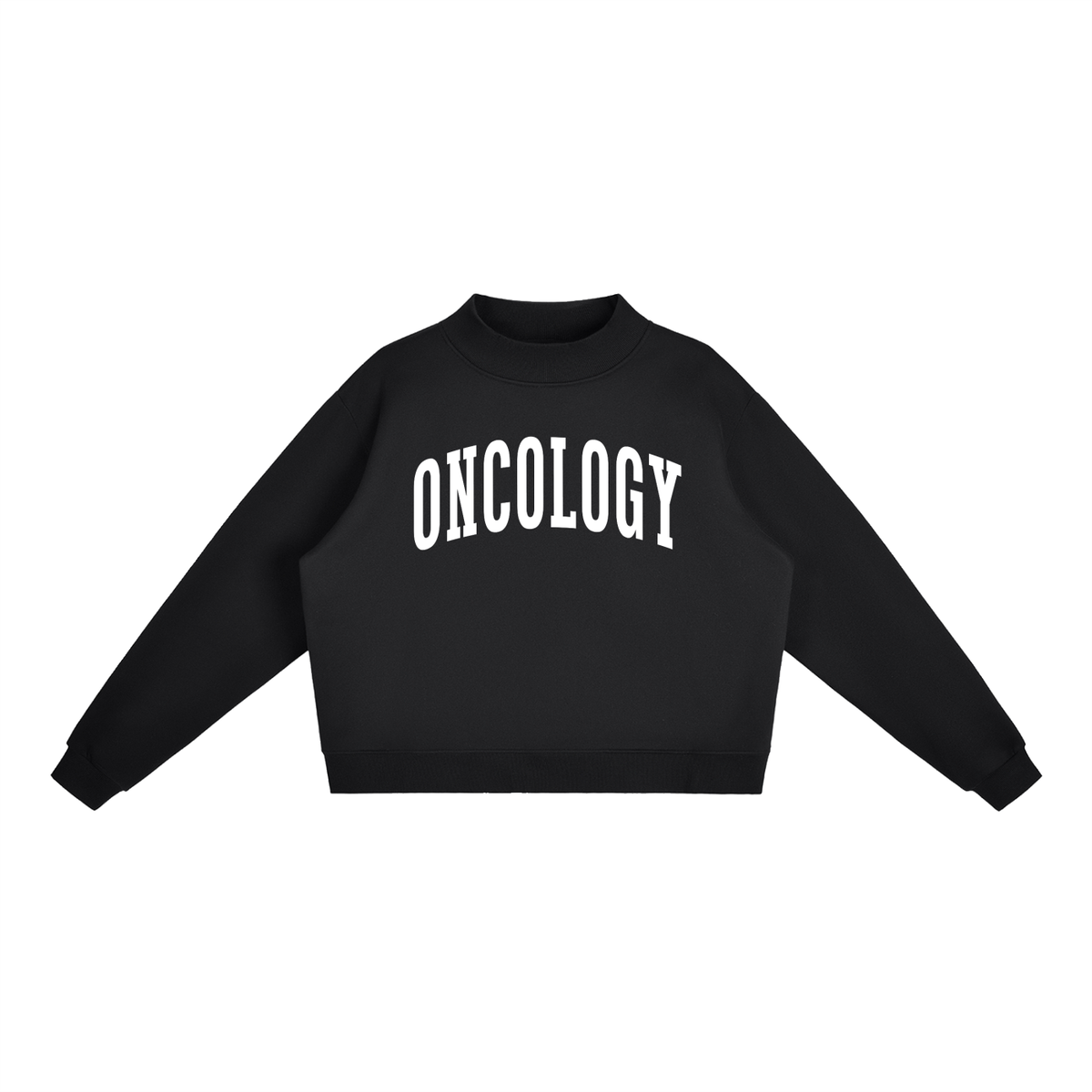 Oncology Varsity Mockneck in Black