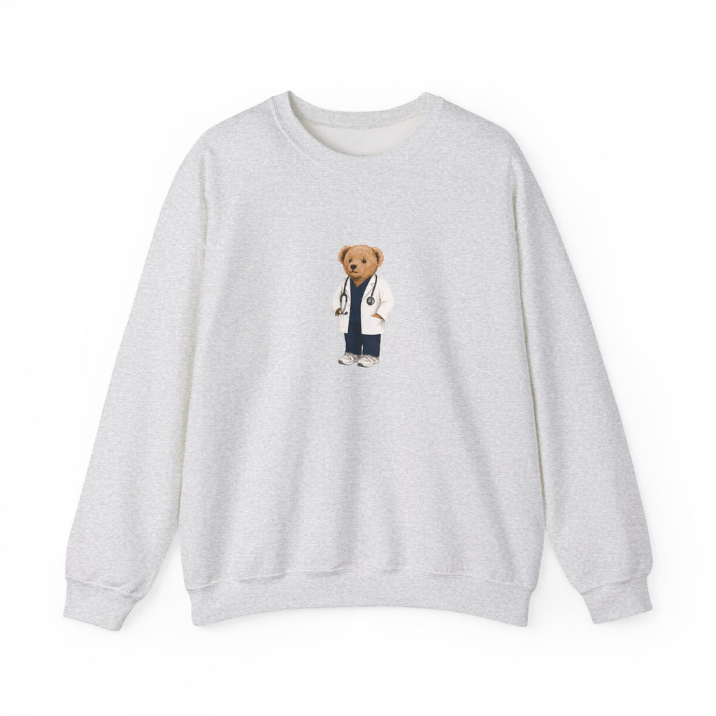 General Medicine Bear Sweatshirt - White Coat + Stethoscope