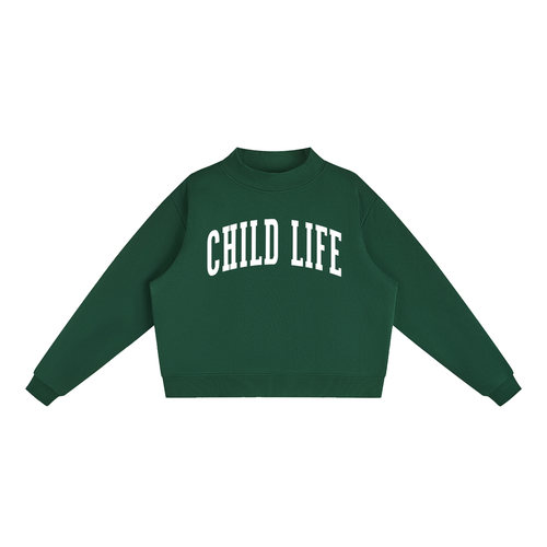 Child Life Varsity Mockneck in Forest Green