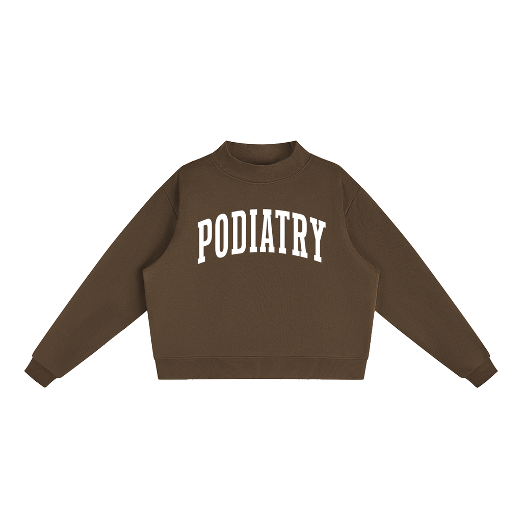 Podiatry Varsity Mockneck in Chocolate