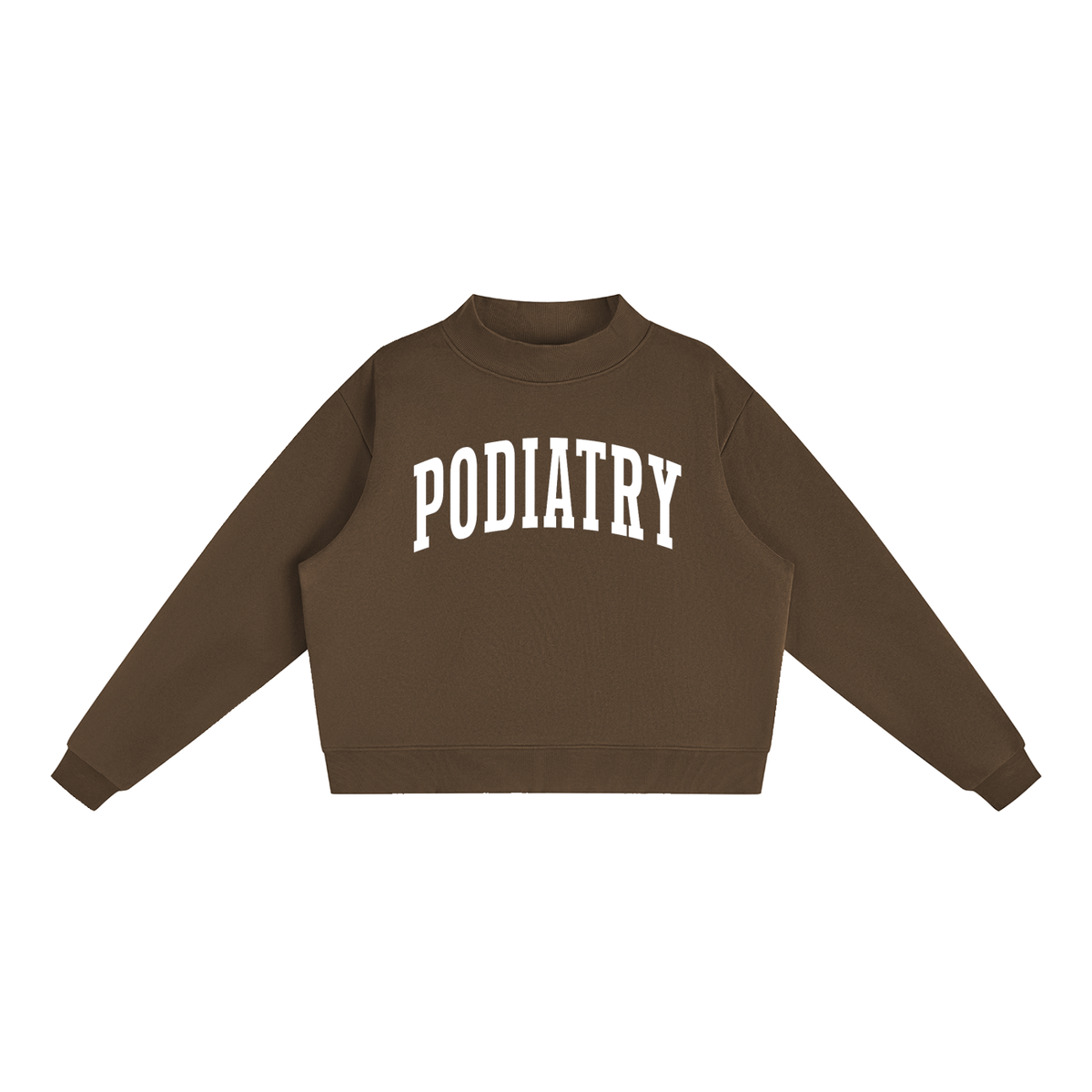 Podiatry Varsity Mockneck in Chocolate