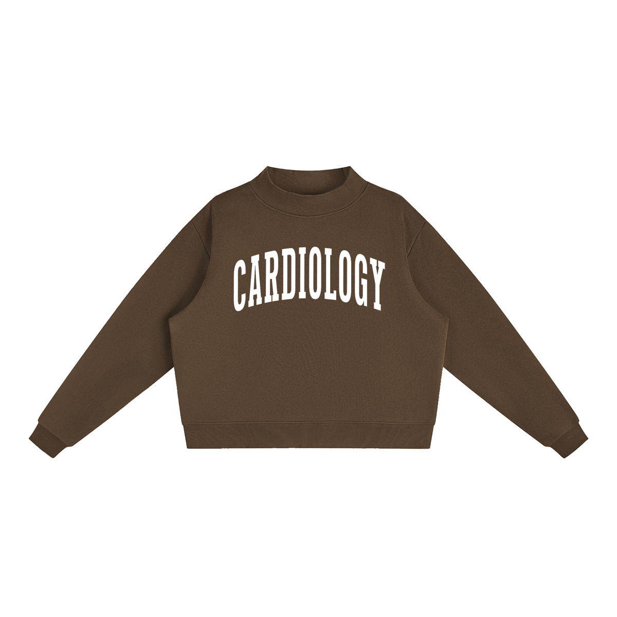 Cardiology Varsity Mockneck in Chocolate