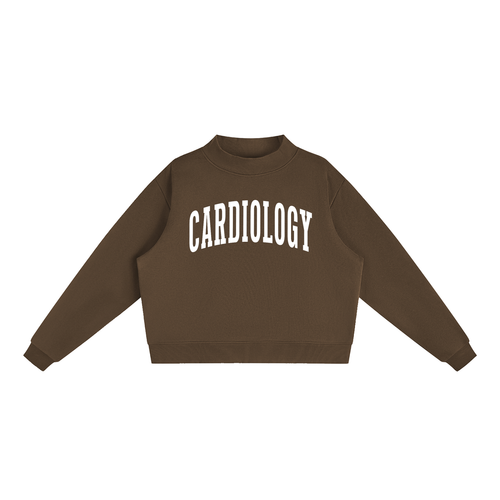 Cardiology Varsity Mockneck in Chocolate