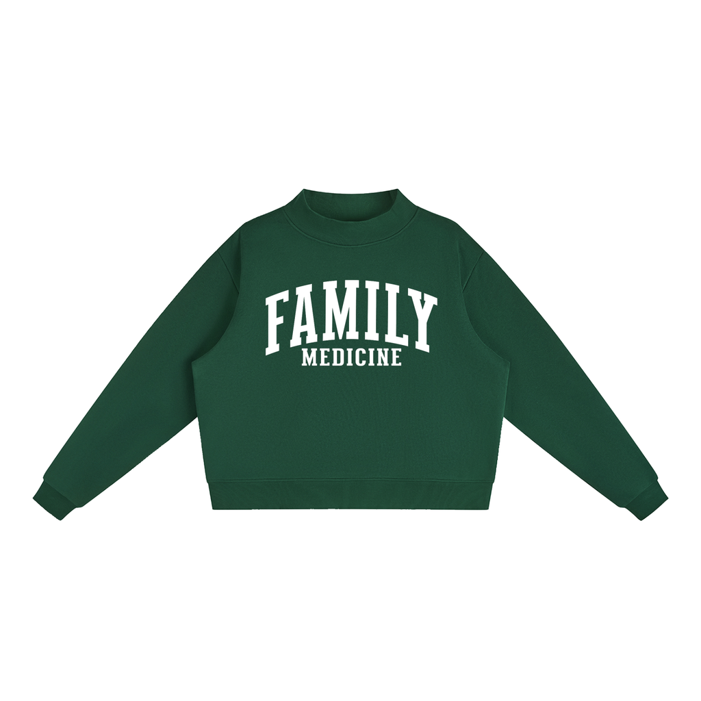 Family Medicine Varsity Mockneck in Forest Green
