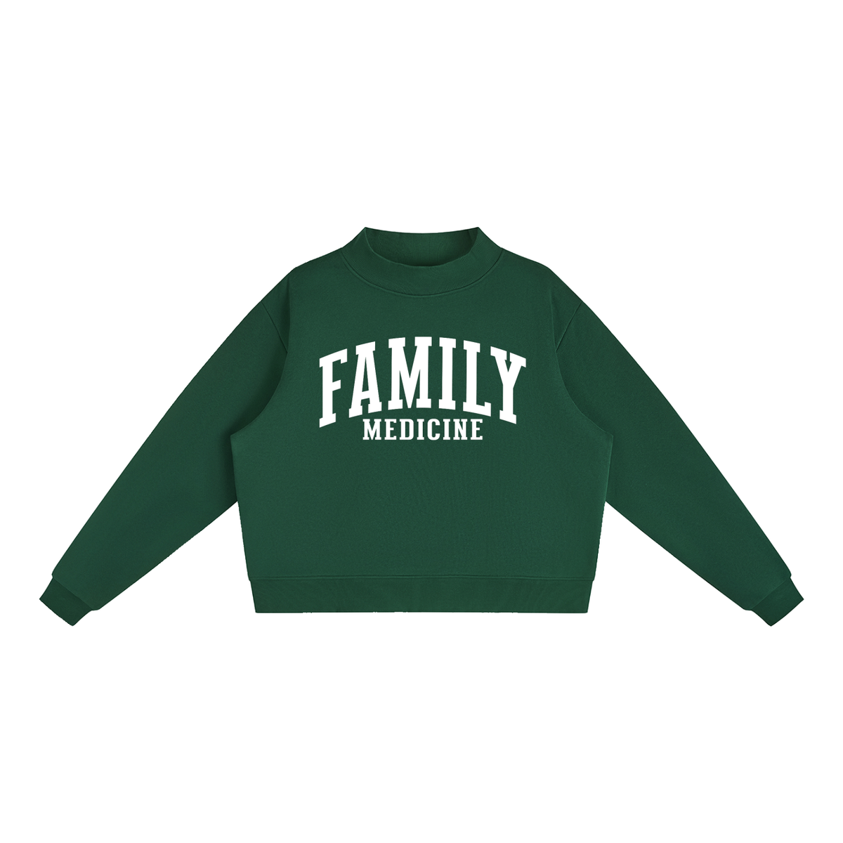 Family Medicine Varsity Mockneck in Forest Green