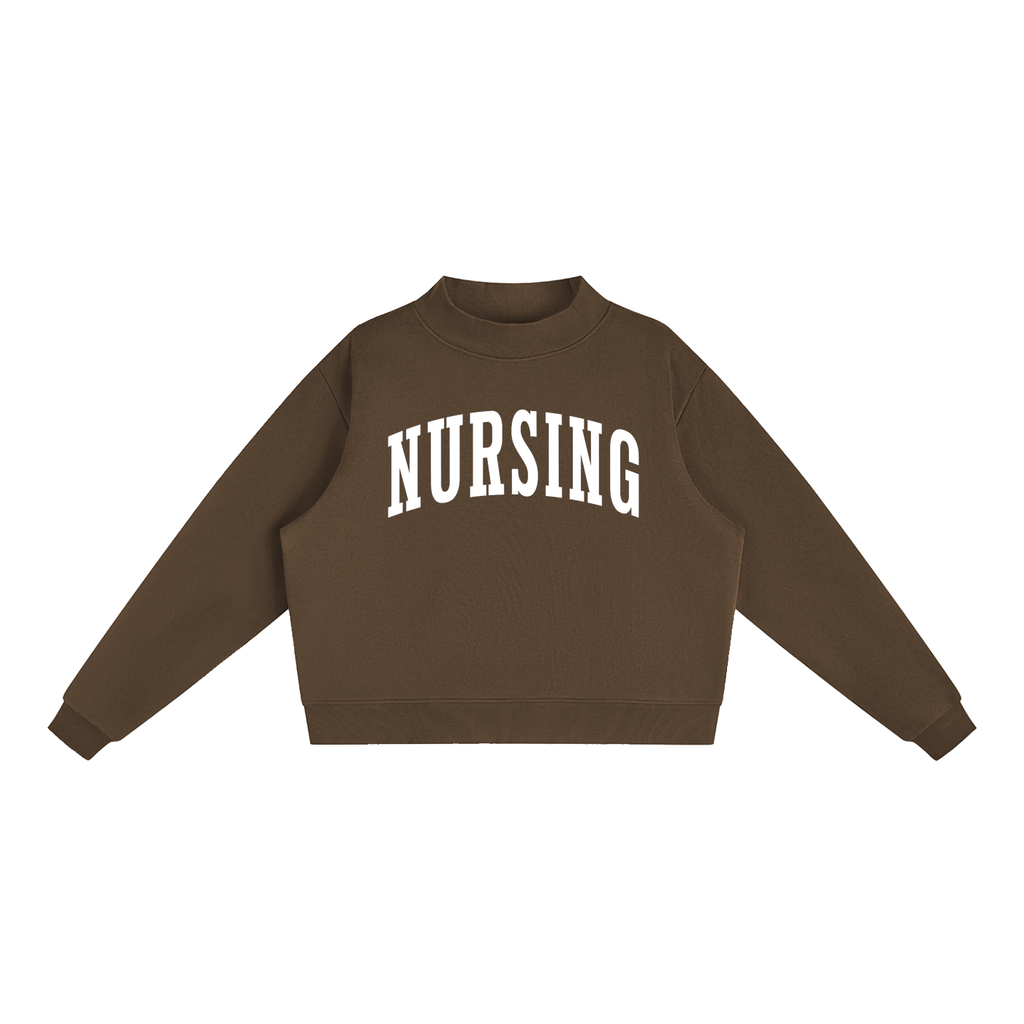 Nursing Varsity Mockneck in Chocolate