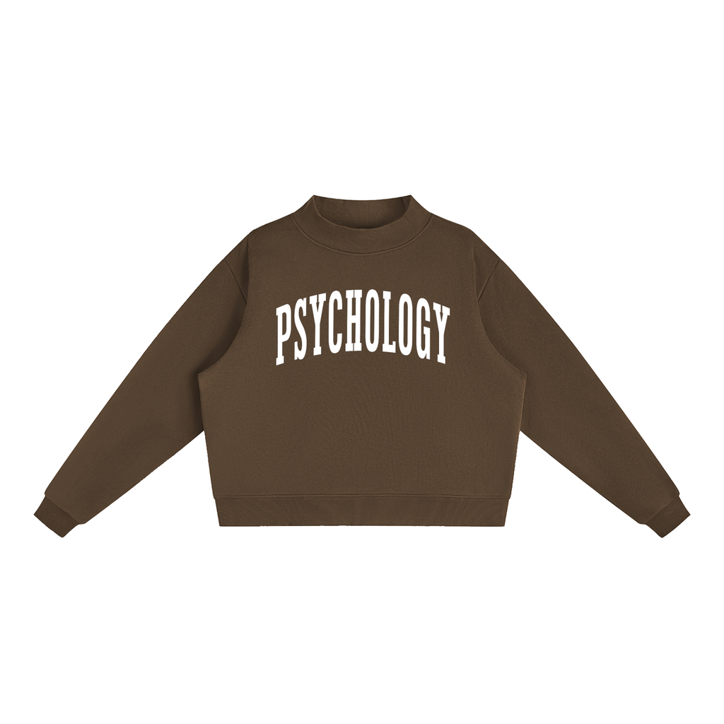 Psychology Varsity Mockneck in Chocolate