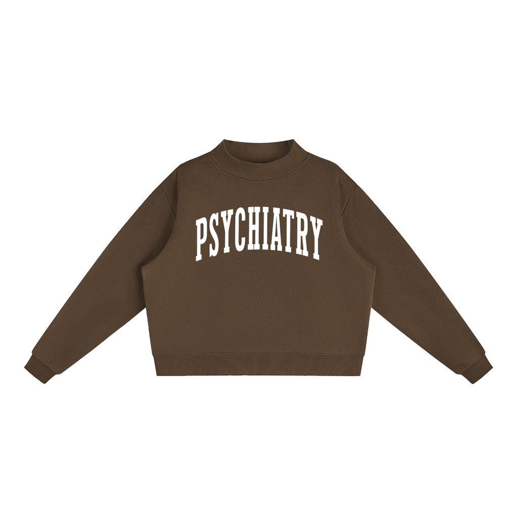 Psychiatry Varsity Mockneck in Chocolate