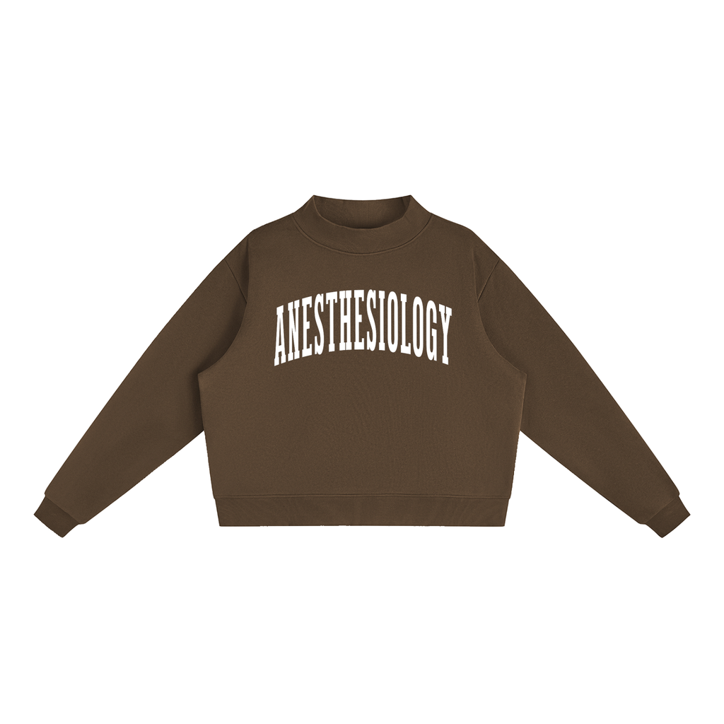 Anesthesiology Varsity Mockneck in Chocolate