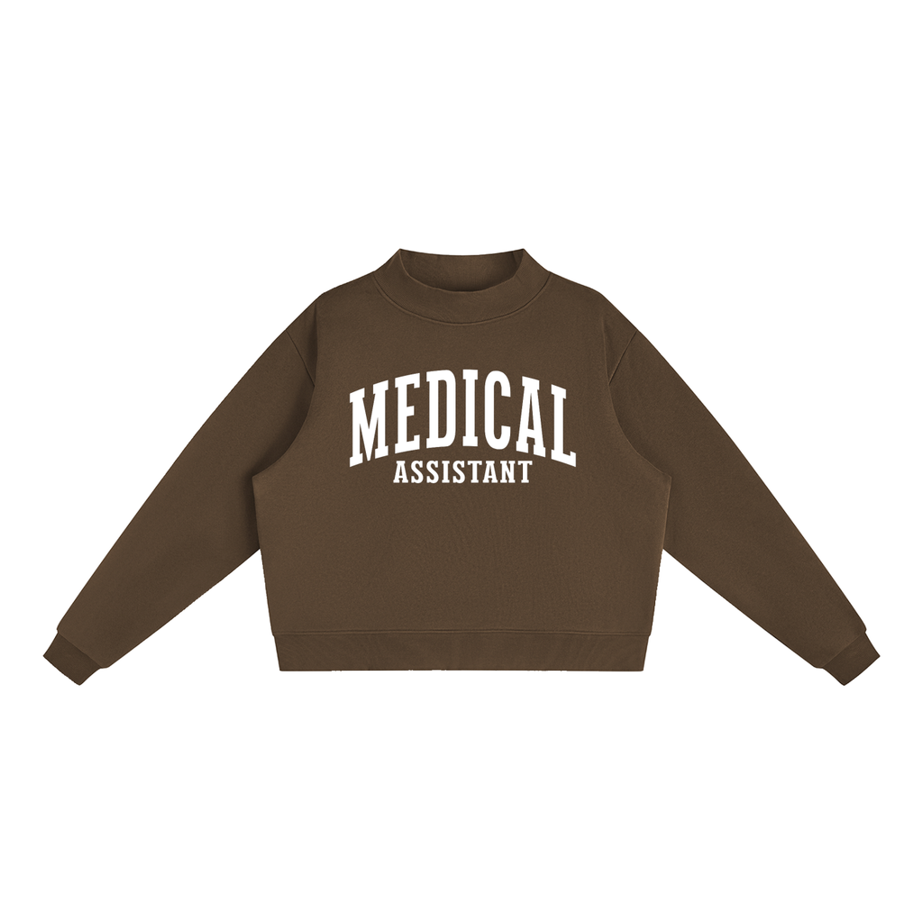 Medical Assistant Varsity Mockneck in Chocolate