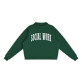 Social Work Varsity Mockneck in Forest Green