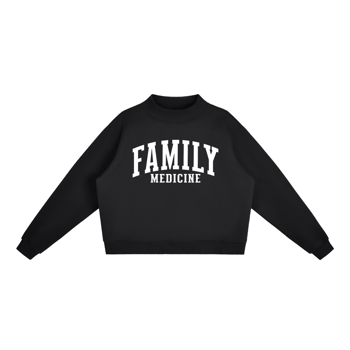 Family Medicine Varsity Mockneck in Black