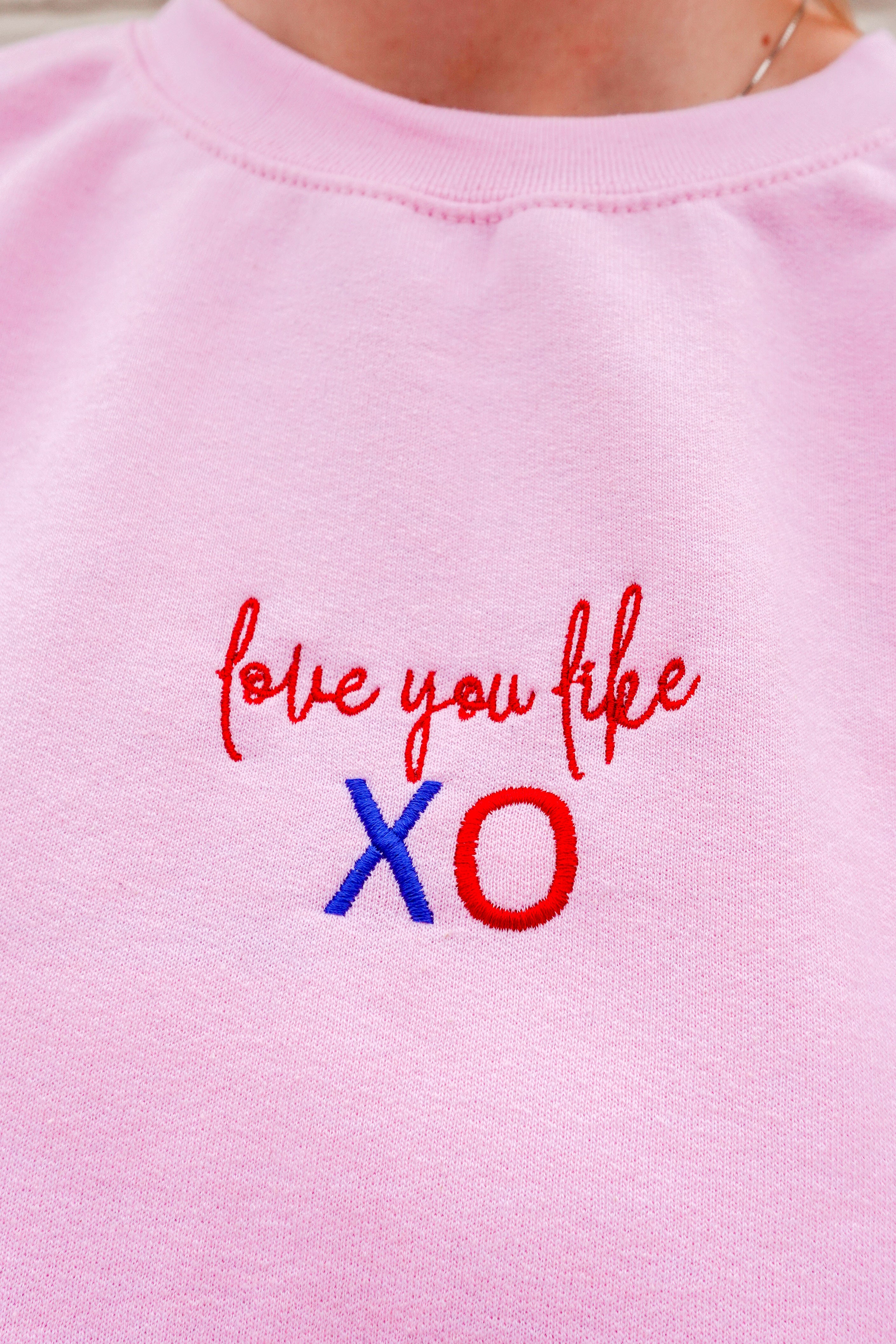 'Love You Like XO' embroidered crewneck sweatshirt