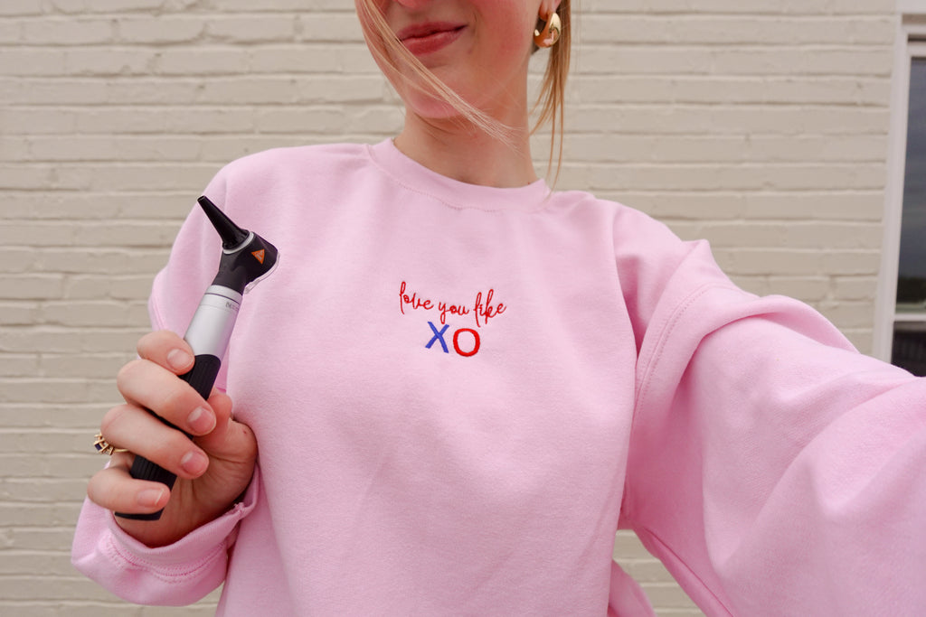 'Love You Like XO' embroidered crewneck sweatshirt