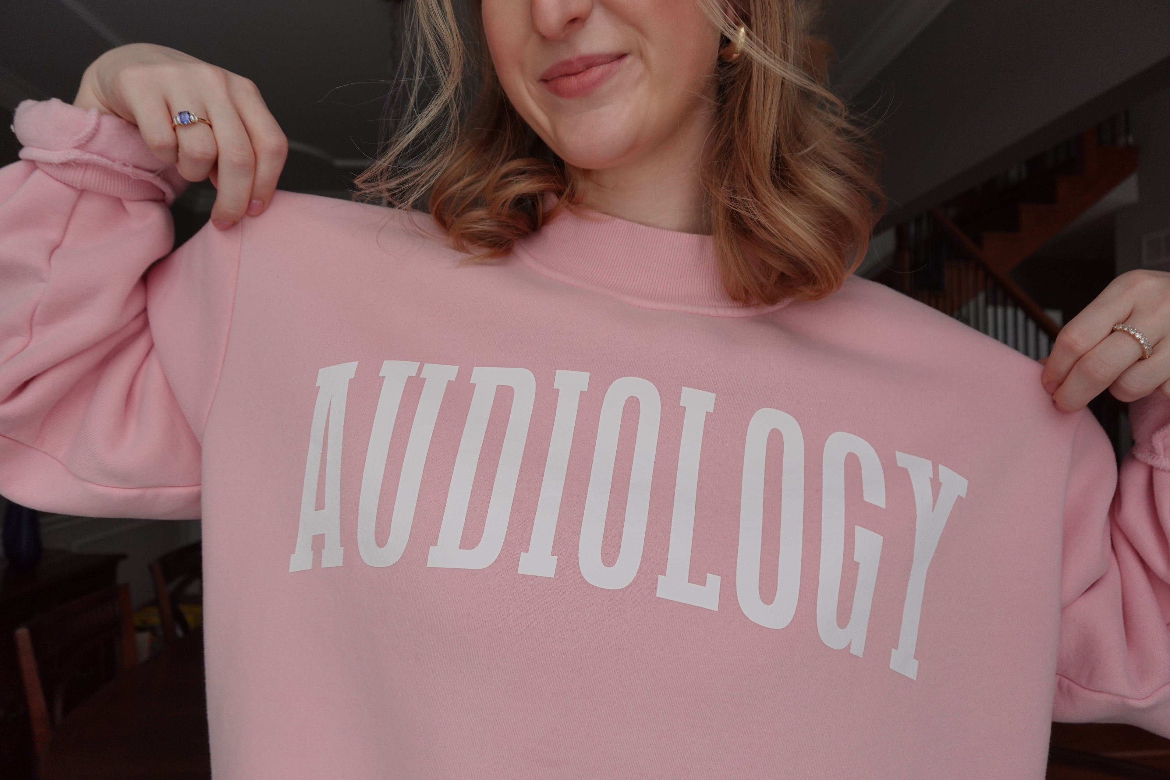 Audiology Varsity Mockneck - PINK