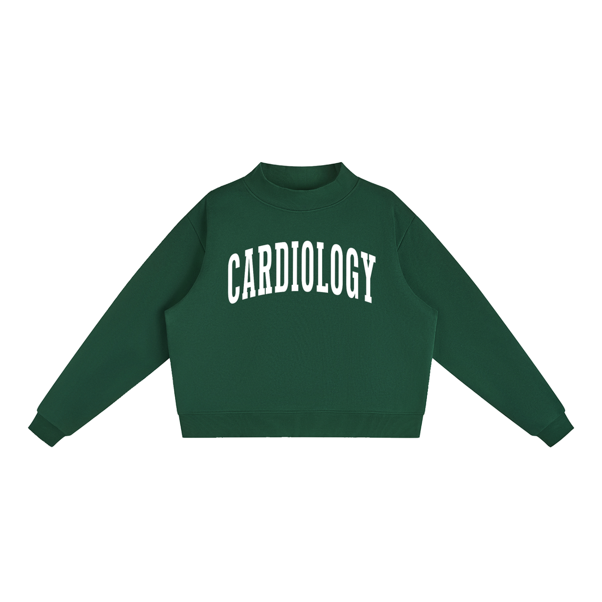 Cardiology Varsity Mockneck in Forest Green