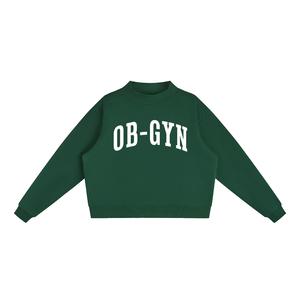 OBGYN Varsity Mockneck in Forest Green