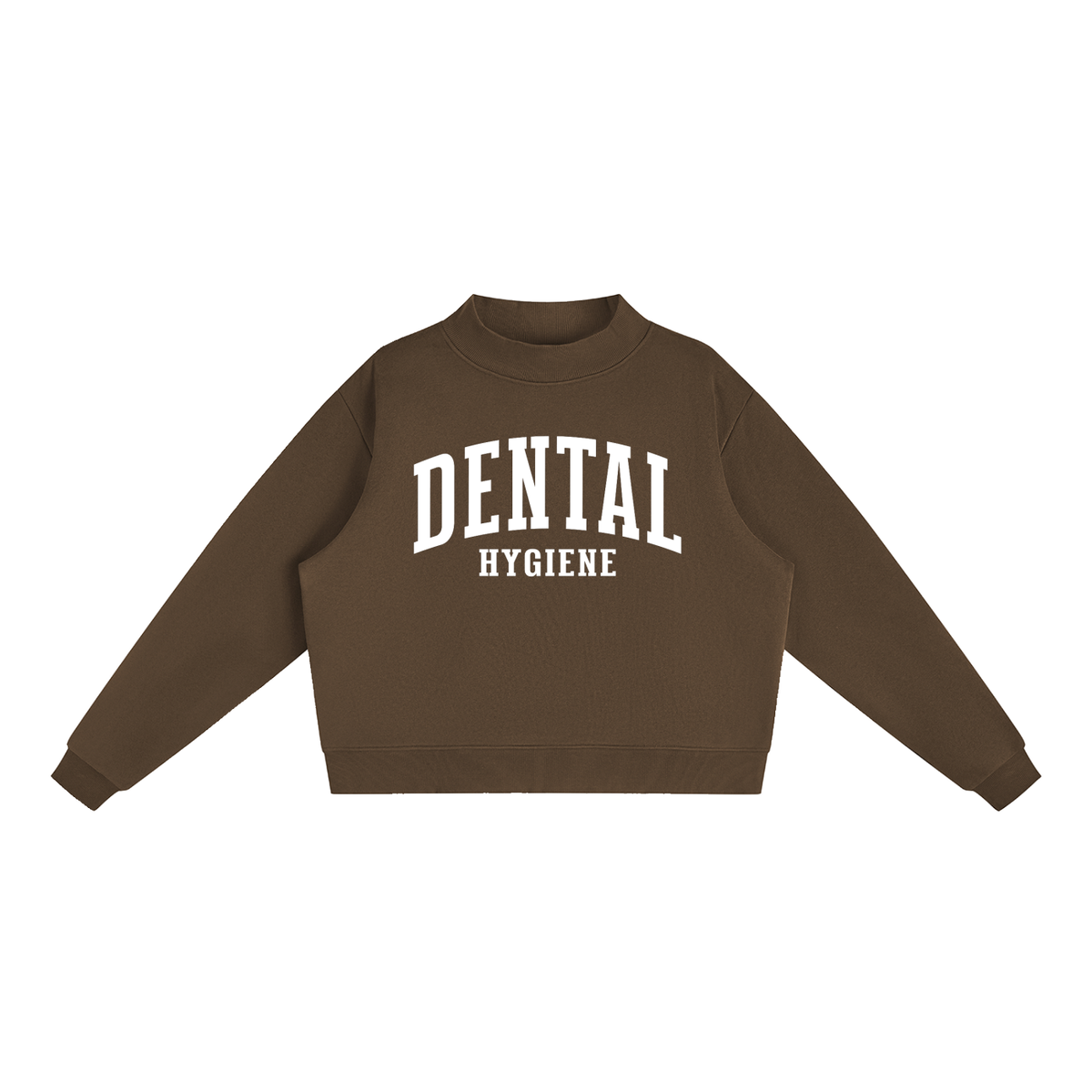 Dental Hygiene Varsity Mockneck in Chocolate