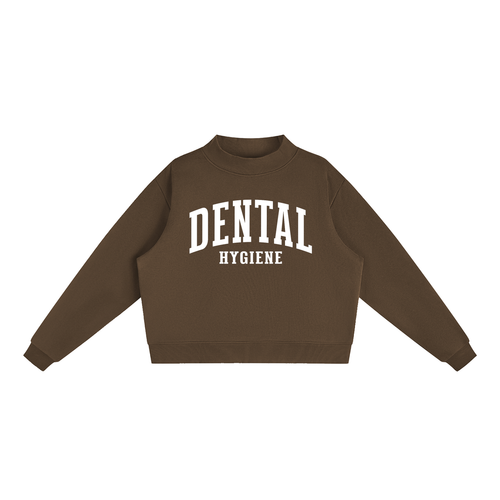 Dental Hygiene Varsity Mockneck in Chocolate