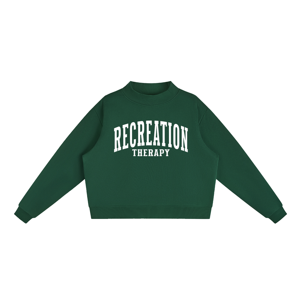 Recreation Therapy Varsity Mockneck in Forest Green