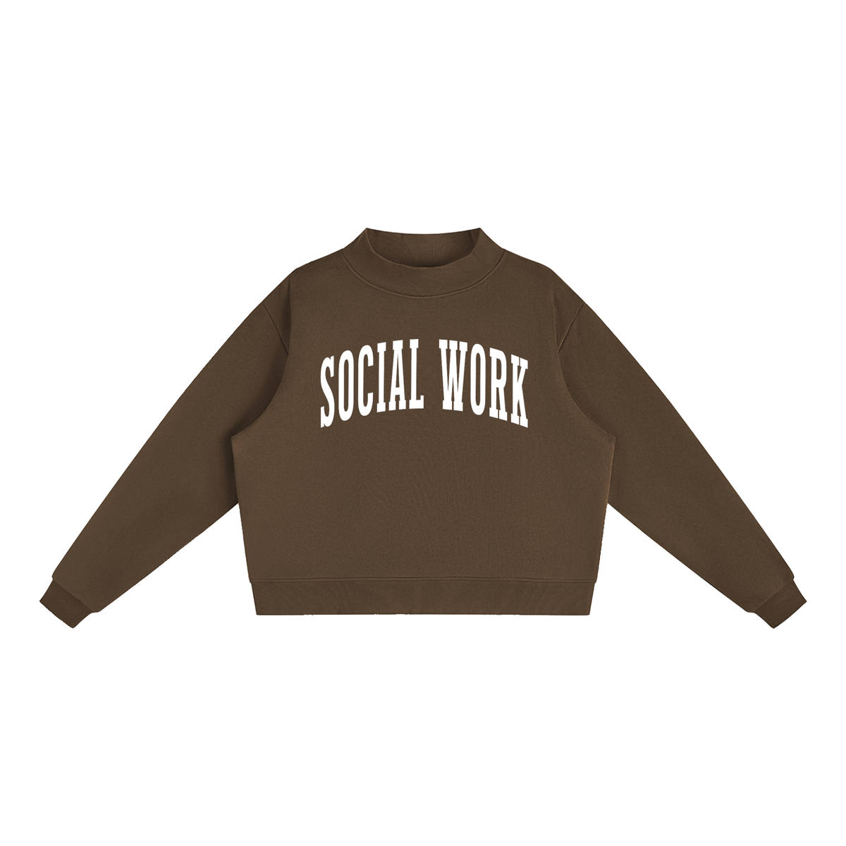 Social Work Varsity Mockneck in Chocolate