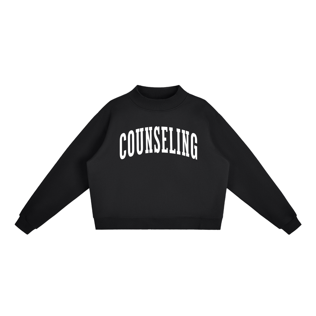 Counseling Varsity Mockneck in Black