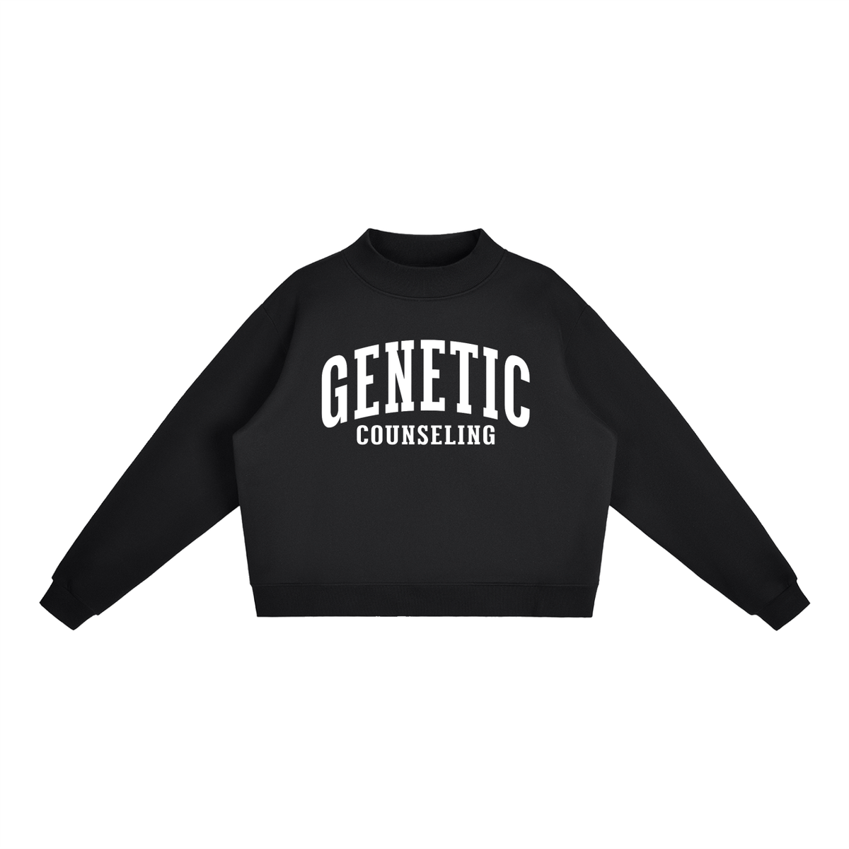 Genetic Counseling Varsity Mockneck in Black