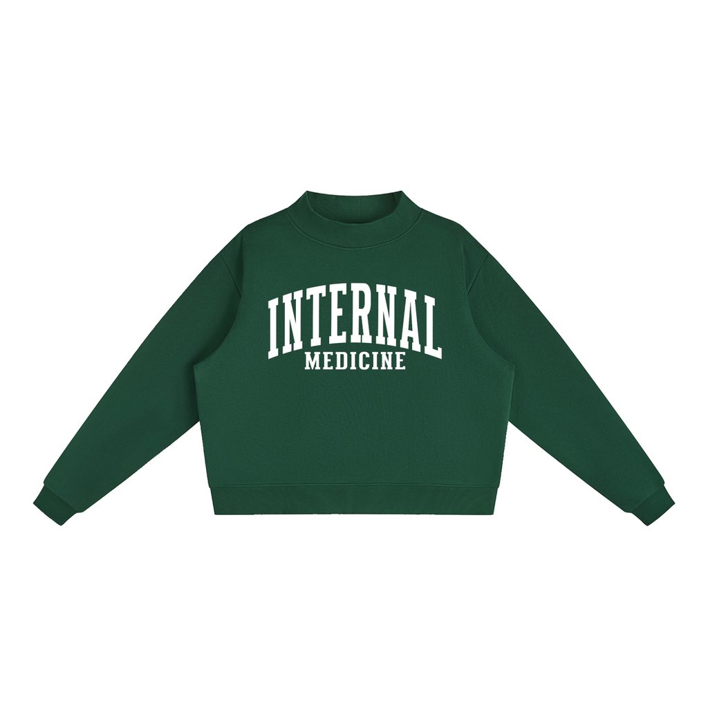 Internal Medicine Varsity Mockneck in Forest Green