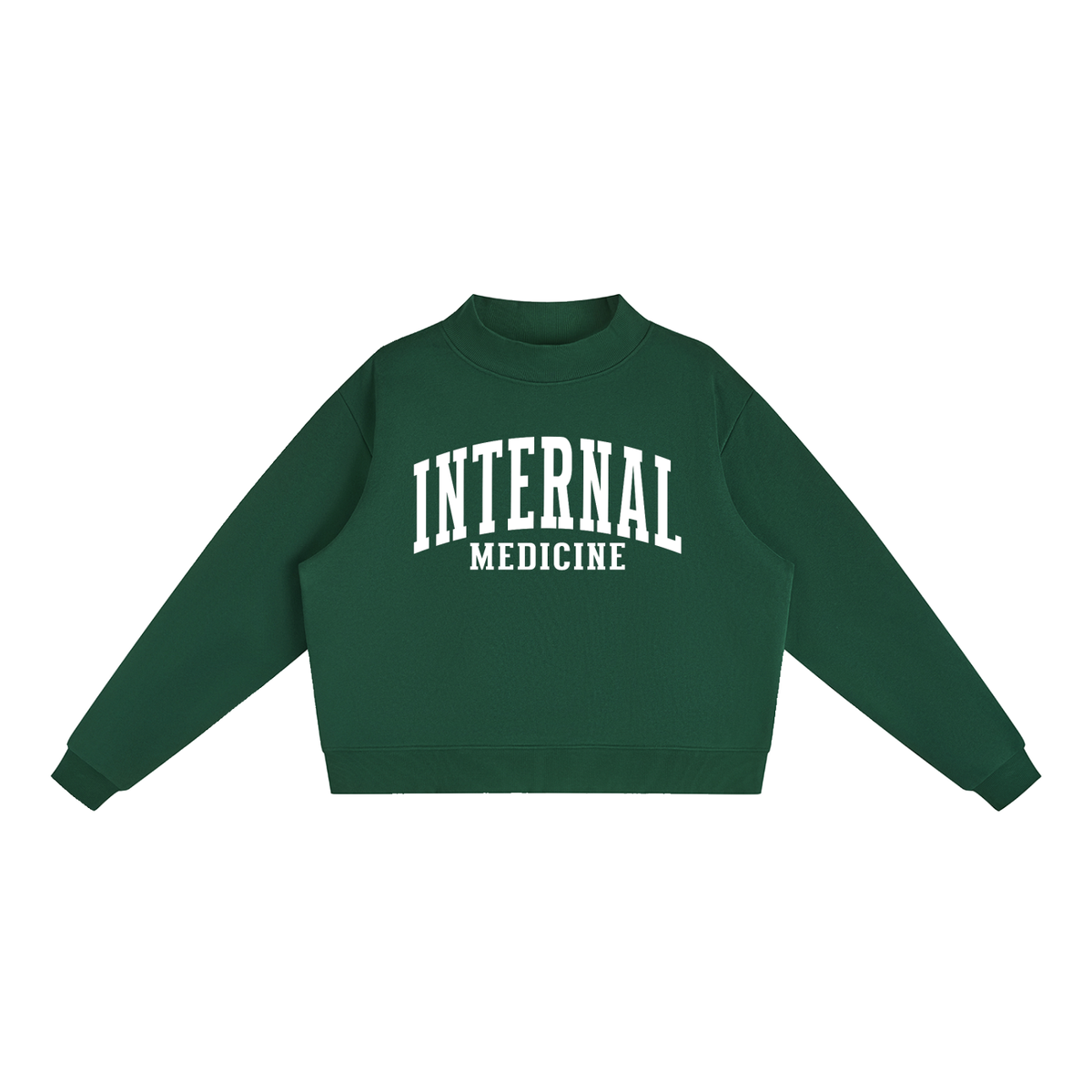 Internal Medicine Varsity Mockneck in Forest Green