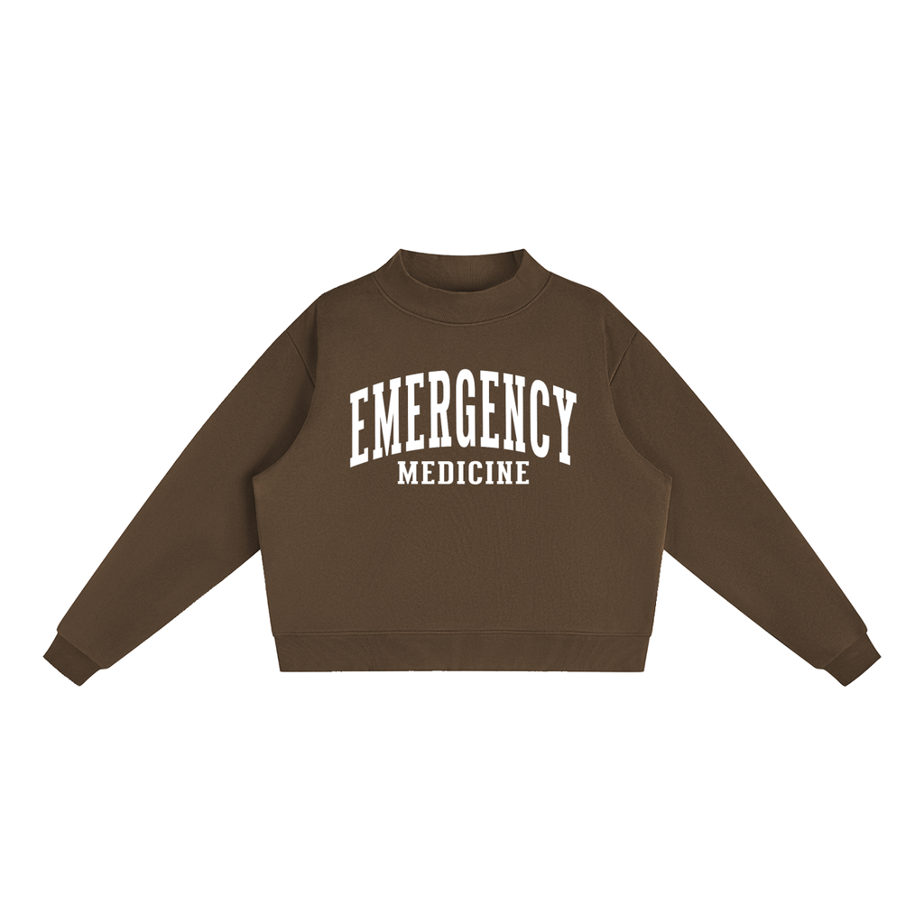Emergency Medicine Varsity Mockneck in Chocolate