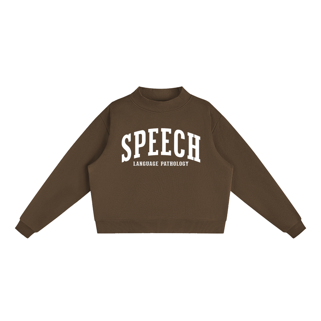 Speech Language Pathology Varsity Mockneck in Chocolate