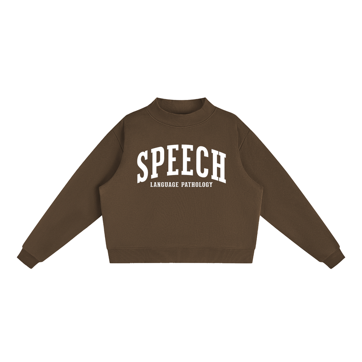 Speech Language Pathology Varsity Mockneck in Chocolate