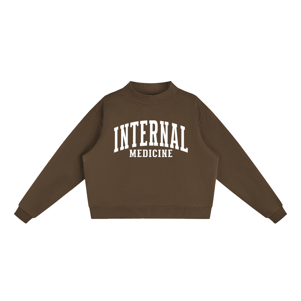 Internal Medicine Varsity Mockneck in Chocolate