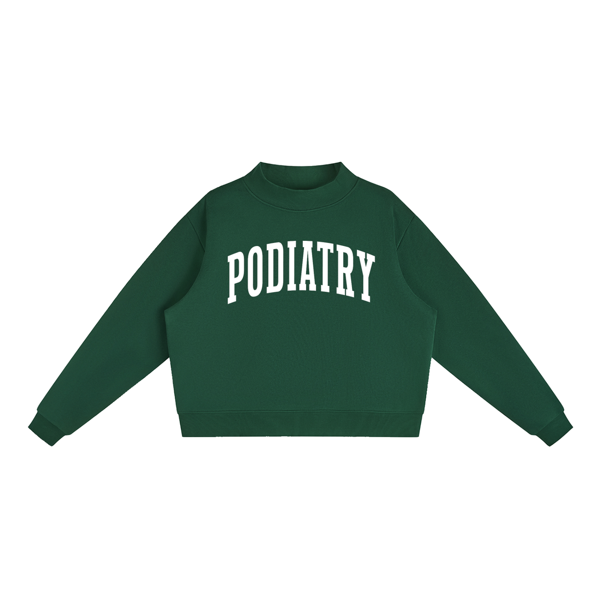Podiatry Varsity Mockneck in Forest Green