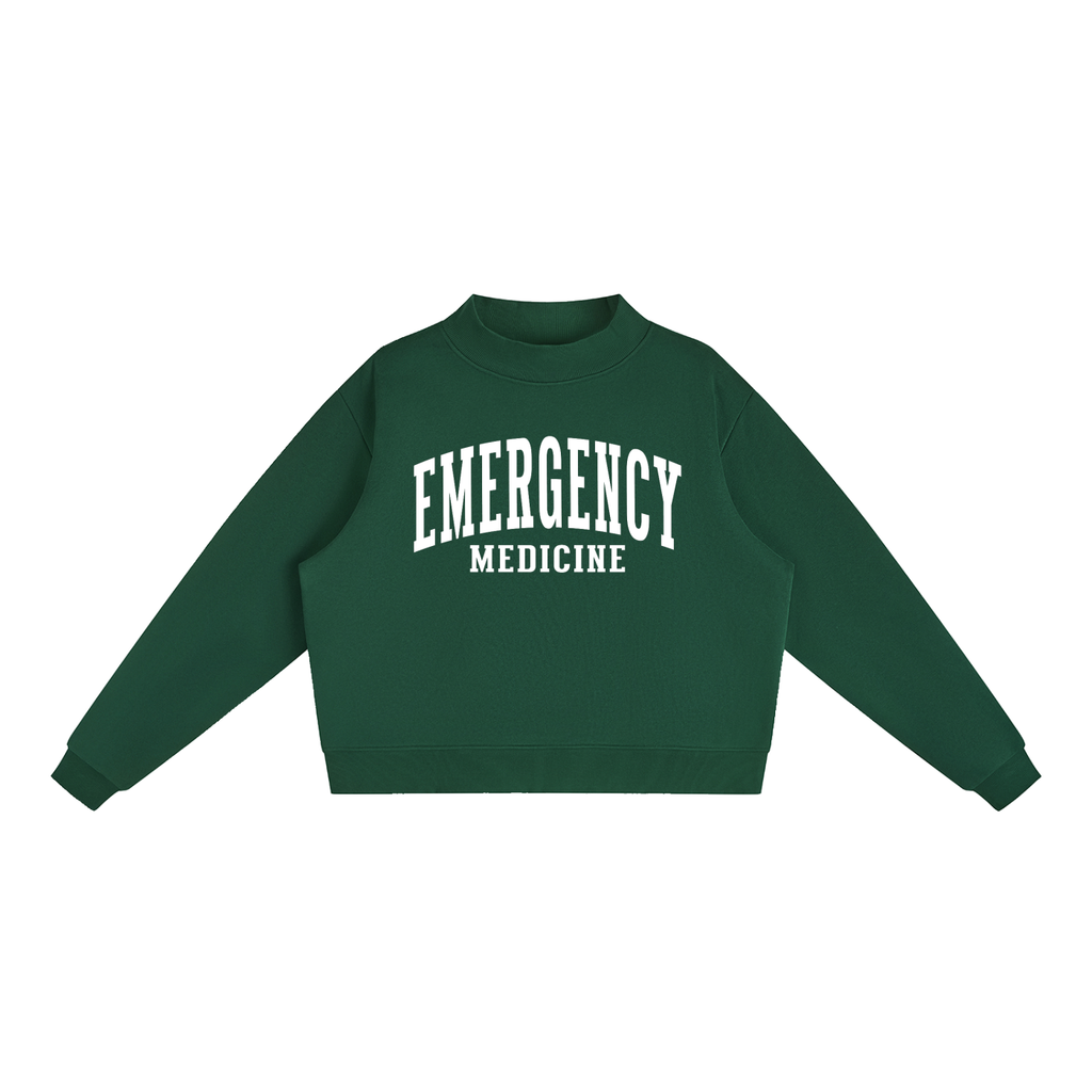 Emergency Medicine Varsity Mockneck in Forest Green