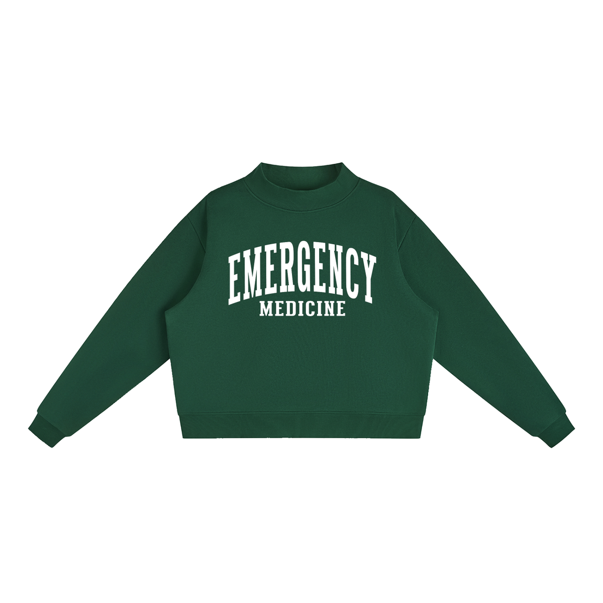 Emergency Medicine Varsity Mockneck in Forest Green