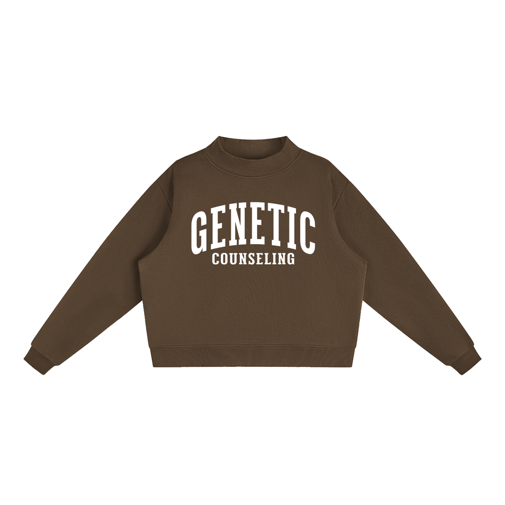 Genetic Counseling Varsity Mockneck in Chocolate