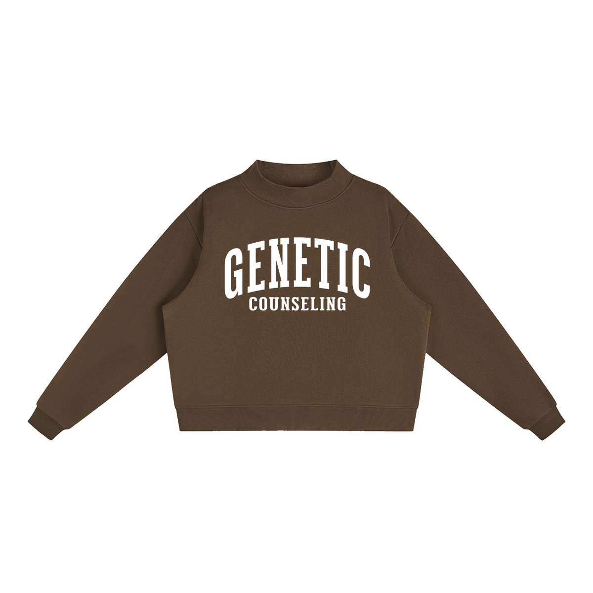 Genetic Counseling Varsity Mockneck in Chocolate