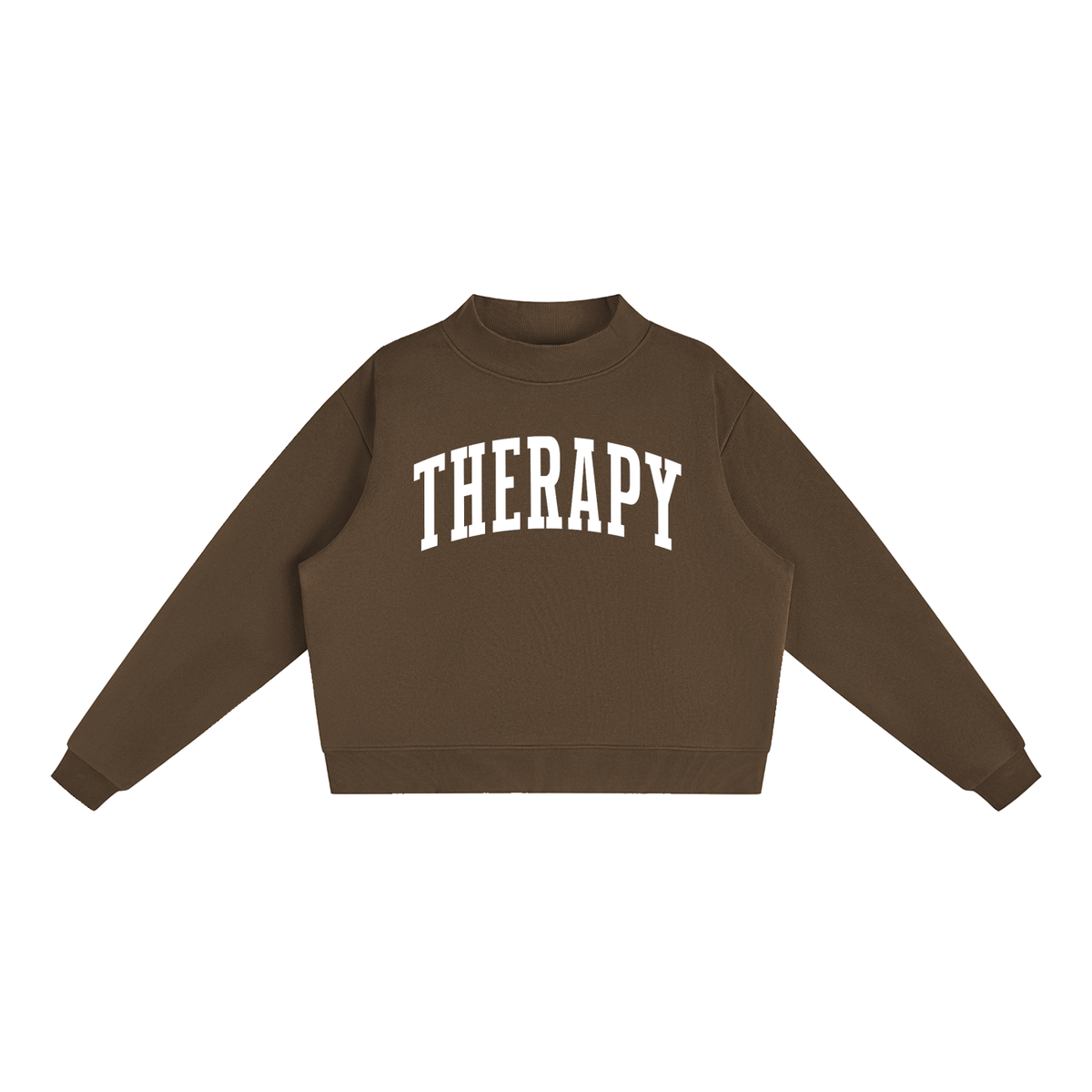 Therapy Varsity Mockneck in Chocolate