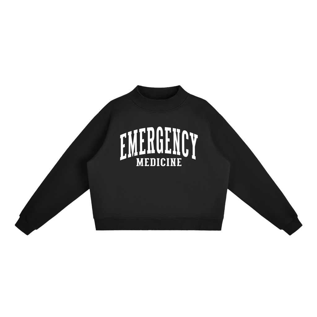 Emergency Medicine Varsity Mockneck in Black