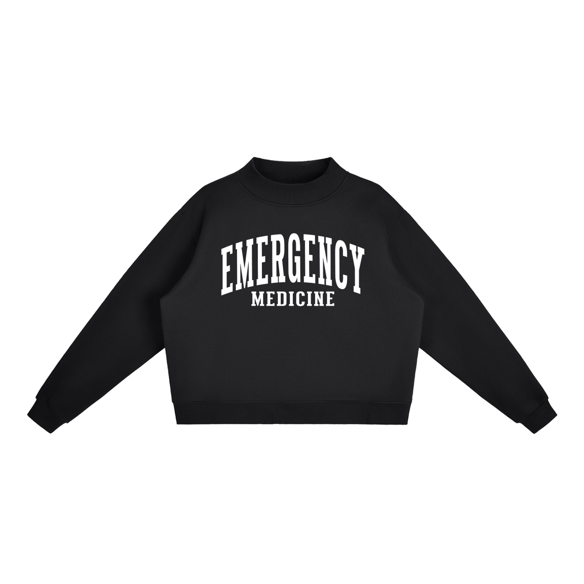 Emergency Medicine Varsity Mockneck in Black
